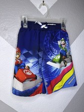 Official Nintendo Super Mario Swim Trunks Shorts Mesh Liner Boys Small 6/7