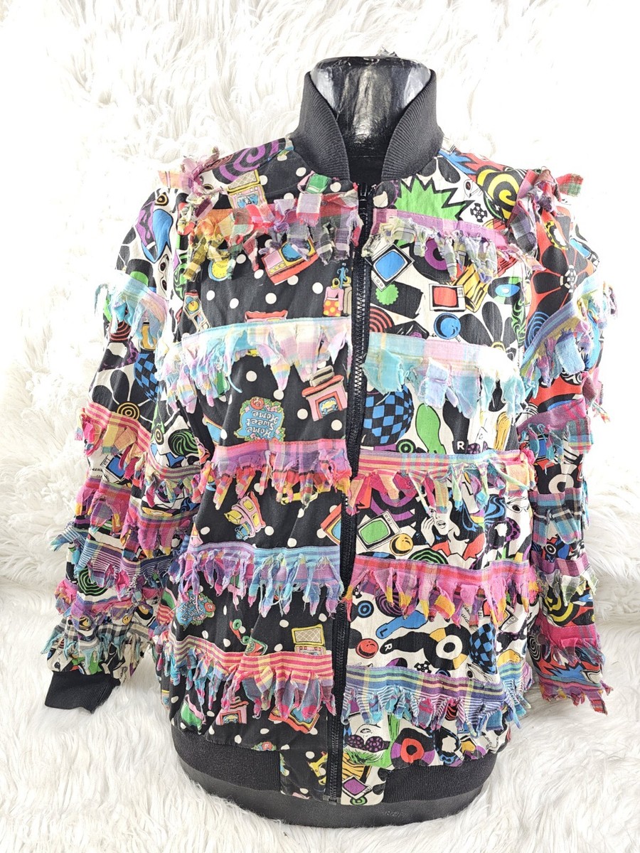 Vintage Rare 90s Paula Sweet Muslin Mink Floral Jacket Size Medium 