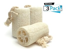 3x Natural Loofah Luffa Exfoliating Bath Body Shower Sponge Scrubber