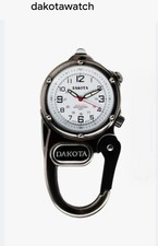 DakotaMiniclip Microlight - Antique Silver Case White Dial