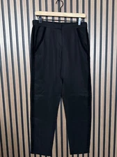 Maje Trousers 40 / US 10 Womens Black Chambray Curpo Elastic Waist Pants