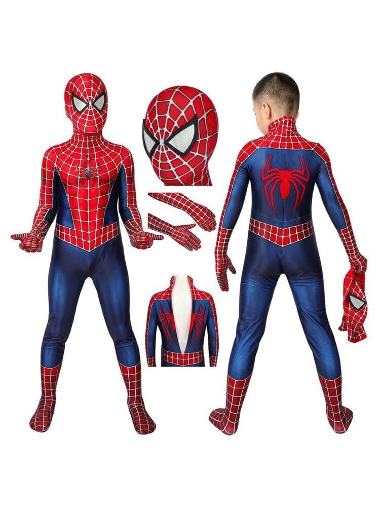 Halloween Party Boy Spiderman Costume Kids Jumpsuit Cosplay Bodysuit Children