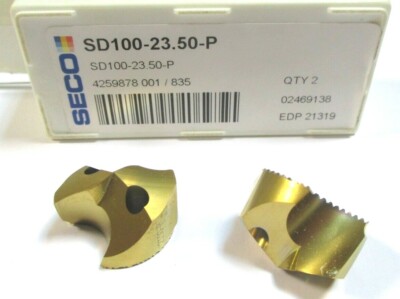 2x SECO Bohrkrone Bohrereinsatz für Vollbohrer Ø23,5 SD100 - 23,50-P Neu H43374