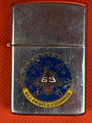 Original Zippo Lighter Vietnam War Era USS Dwight D