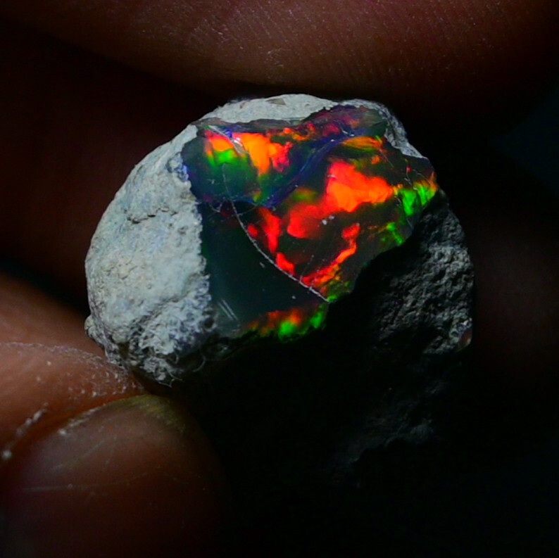 Black Opal Rough 12.70 Carats, Smoked Ethiopian Welo Opal Rough, Fire Opal Raw