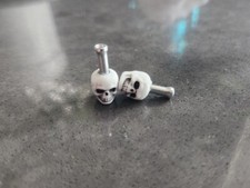 2 Skull bicycle brake cable end cap White Bmx Freestyle