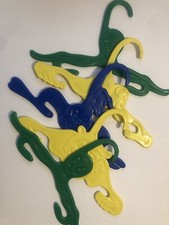 VTG Kids Children s Clothes Plastic Hangers X5 Multicolored Animals Monkey M2D23