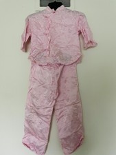 Girl's Chinese Silk Outfit, Pink kid's size 5-6