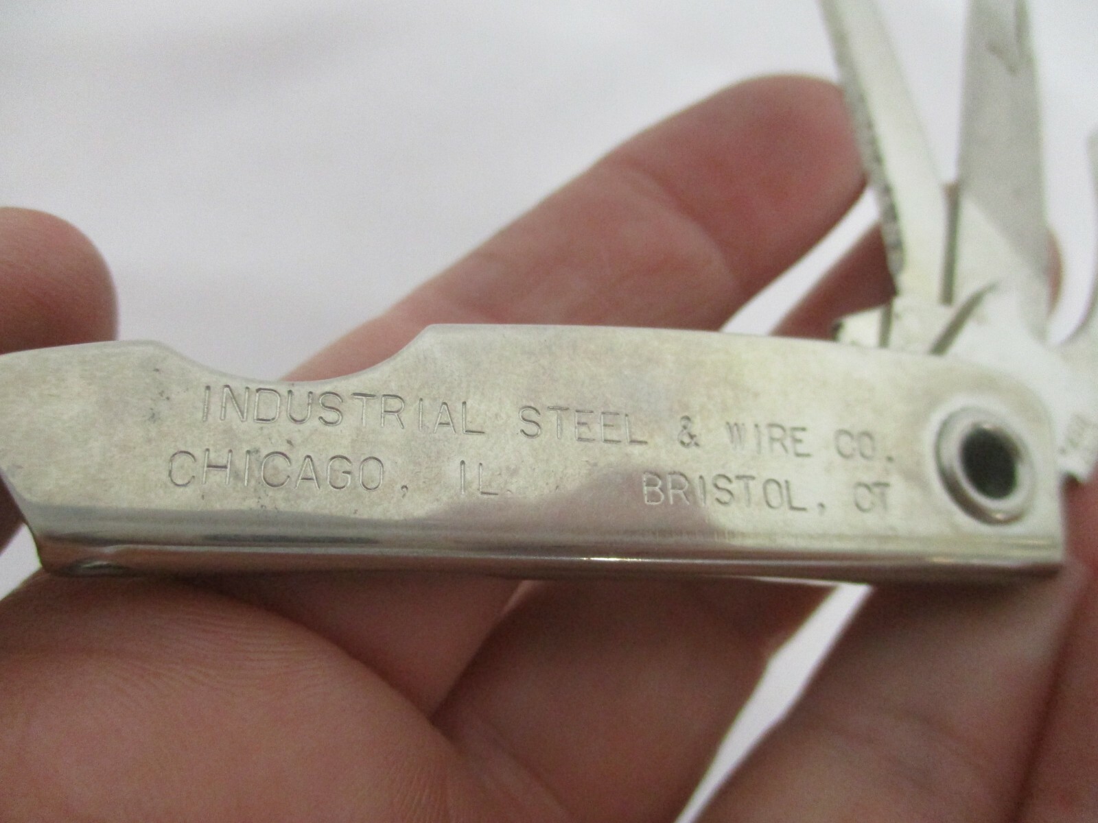 VINTAGE INDUSTRIAL STEEL & WIRE CO CHICAGO IL & BRISTOL CT 3 BLADE
