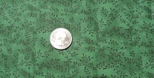 100 Cotton Fabric Little Leaves and Stems In Green - By the Yard