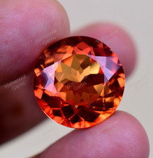 FLAWLESS Natural Padparadscha Sapphire 20.40 Ct Round Certified Loose Gemstone