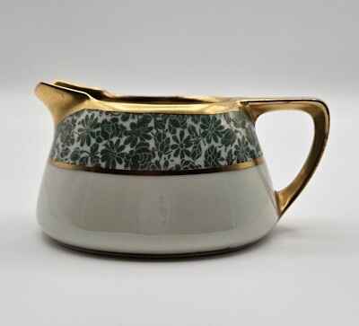 Rare Pickard Studios R.S. Tillowitz Silesia Art Deco 22kt/Green Creamer