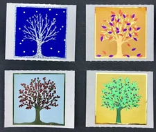 Vintage Mrs Grossmans Reflections Spring Summer Fall Winter Trees Stickers Lot