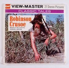 View-Master Robinson Crusoe Daniel Defoe 3 reel packet booklet B438