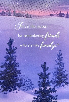 Sincere HAPPY HOLIDAYS Card FOR FRIEND LIKE FAMILY, Winter Trees by Hallmark + 