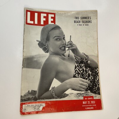 VTG Life Magazine May 21 1951 This Summer's Beach Fashions in
