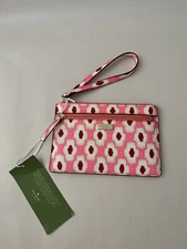 Kate Spade NWT Laurel Way Wristlet Front Zip Pocket Pink