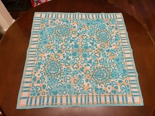 Celebritees by Desco 100 Polyester, Handrolled Scarf, Vintage, Teal, 26" x 26"