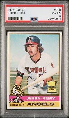 1976 Topps #229 Jerry Remy All-Star Rookie RC PSA 4 Calif. Angels ...