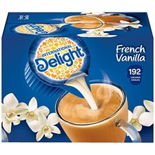 French Vanilla Single-Serve Coffee Creamers 192 Count Pack of 1 Shelf