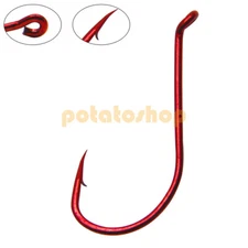 100pcs Red Octopus Fishing Circle Hooks 8299 High Carbon Steel Salmon Saltwater