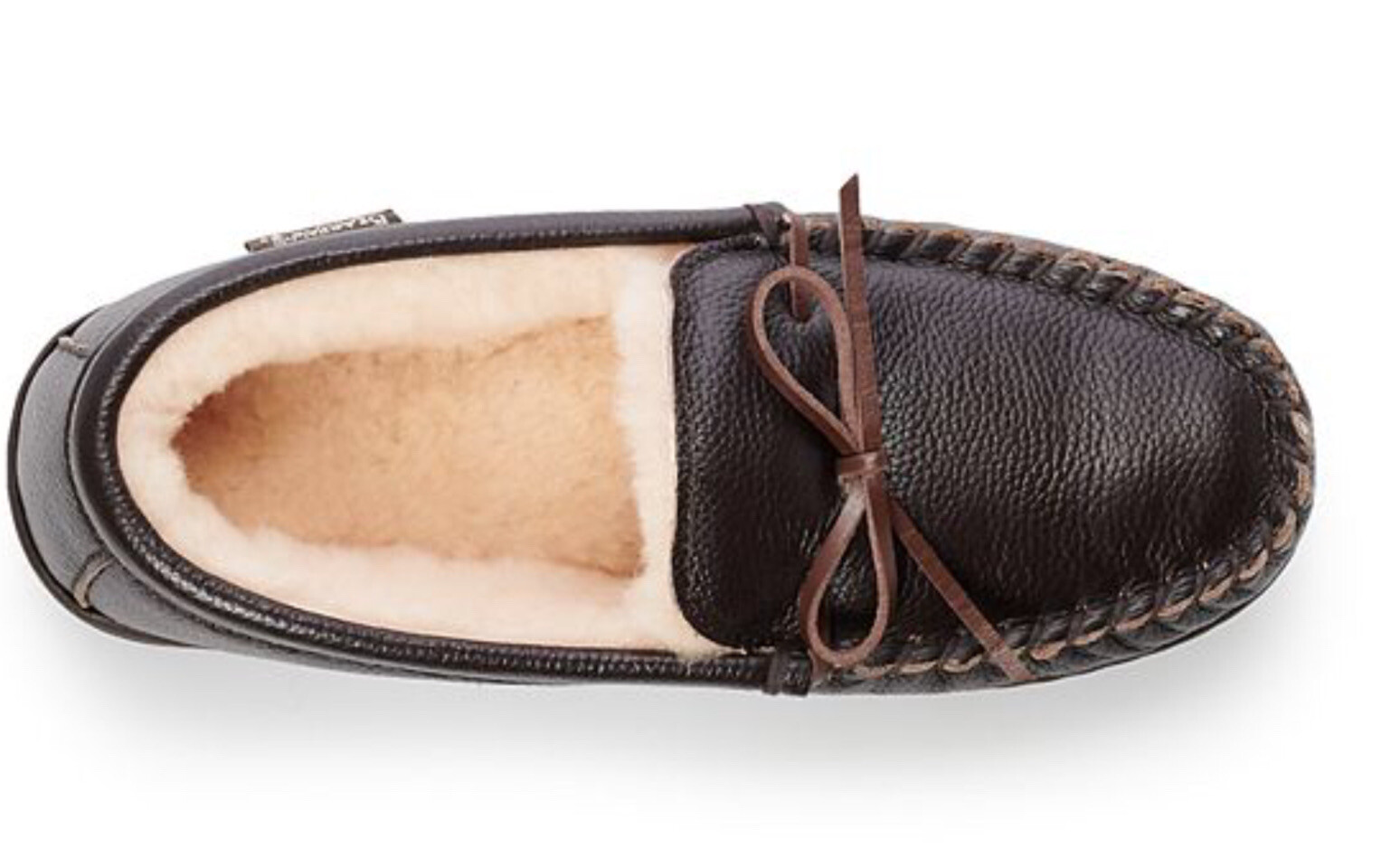 SAOLA NUOVO ORSO PAW uomo 9 MARRONE pelle MOC MACH IV pantofola foderata shearling suola TPR