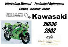 Kawasaki ZX636 ZX 636 Service Repair Workshop Manual USB  2002