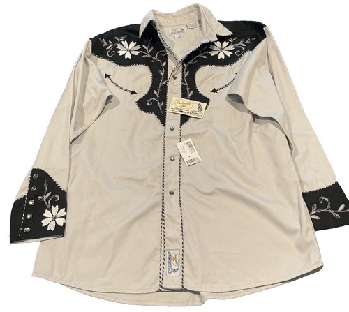 Chemise Western Panhandle Roughstock Femme XS (fille 16/18?) - Plaid Rose Gris à Pressions