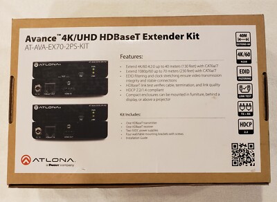 Atlona AT-AVA-EX70-2PS-KIT Avance 4K/UHD HDMI Tx & Rx HDBaseT Extender Kit