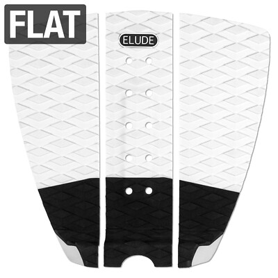ELUDE Surfboard Traction Pad, Flat, Full Size, 3M Adhesive - White/Black