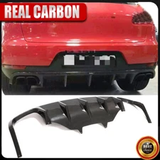 Fit For Porsche Macan 2014UP Rear Bumper Diffuser Lip Spoiler REAL Carbon Fiber