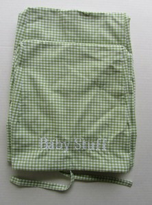 Pottery Barn Kids Sabrina Green Gingham Nursery Basket Liner Large
