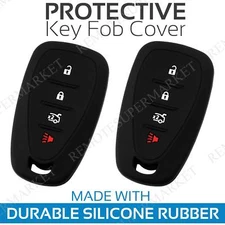 2 Key Fob Cover for 2017-2019 Chevrolet Malibu Remote Case Rubber Skin Jacket