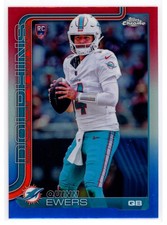 2025 Topps Chrome Red White and Blue Refractor Quinn Ewers Miami Dolphins #316
