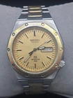 Seiko Quartz 100m Sports 39mm Gold Day/Date Dial  Mens Watch 7546-7039