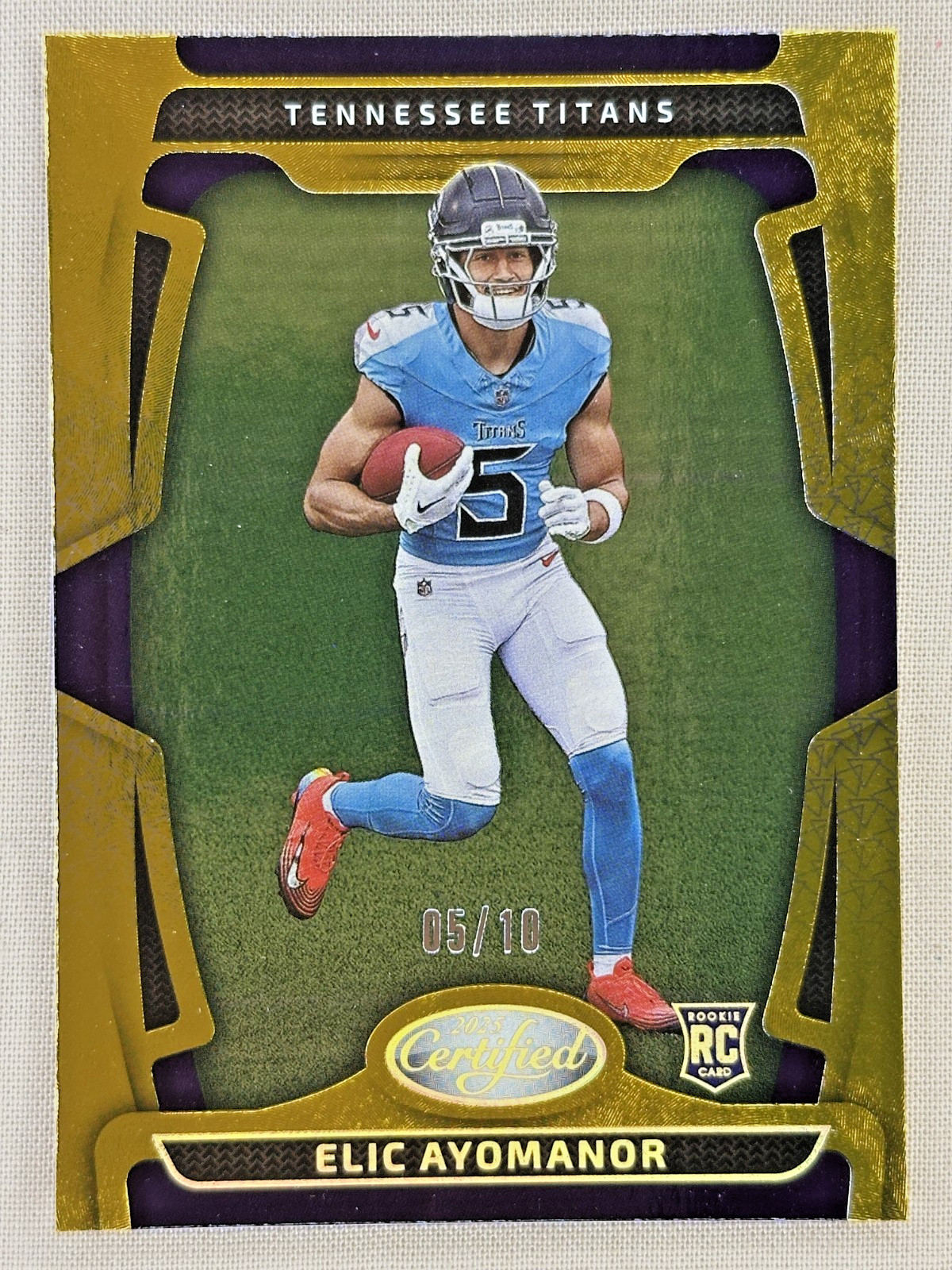 2025 Panini Certified Elic Ayomanor RC Mirror Gold /10 Tennessee Titans #152