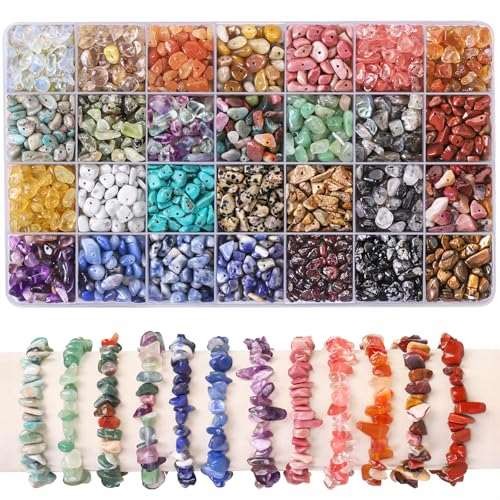 DTYDECLE 1400pcs 28Colors Imitation Natural Crushed  Assorted sizes