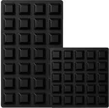 Black Rubber Feet 53 Pack Self Stick Bumper Pads - Adhesive Tall Square Bumper