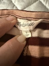 Madewell Pink Striped Sleeveless Scoop Neck Mini Dress Women’s Small