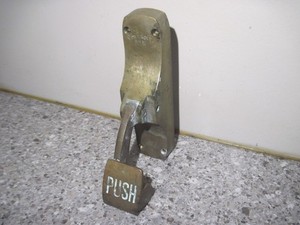 Vintage Von Duprin Brass Door Push Handle Dummy Lever