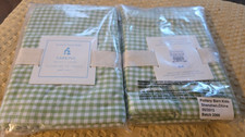 lot of 2 NEW Pottery Barn Kids Sabrina Basket Liner Small Green Gingham Retired