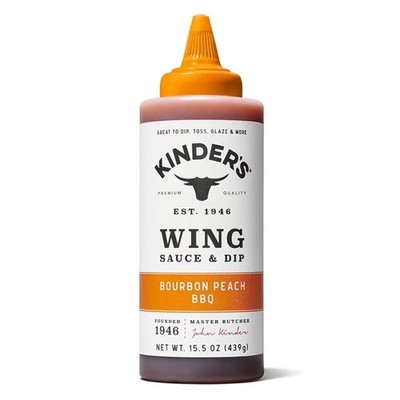 Kinder's Wing Sauce & Dip Bourbon Peach BBQ Dip Gloss Glaze APR 2027