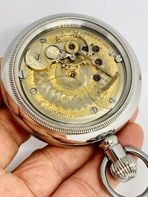SERVICED RARE Dial 2-Tpnes 1891 Columbus Railway King 18S 15J