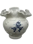 Fenton Elizabeth collection Vase Silver Crest with Blue flowers