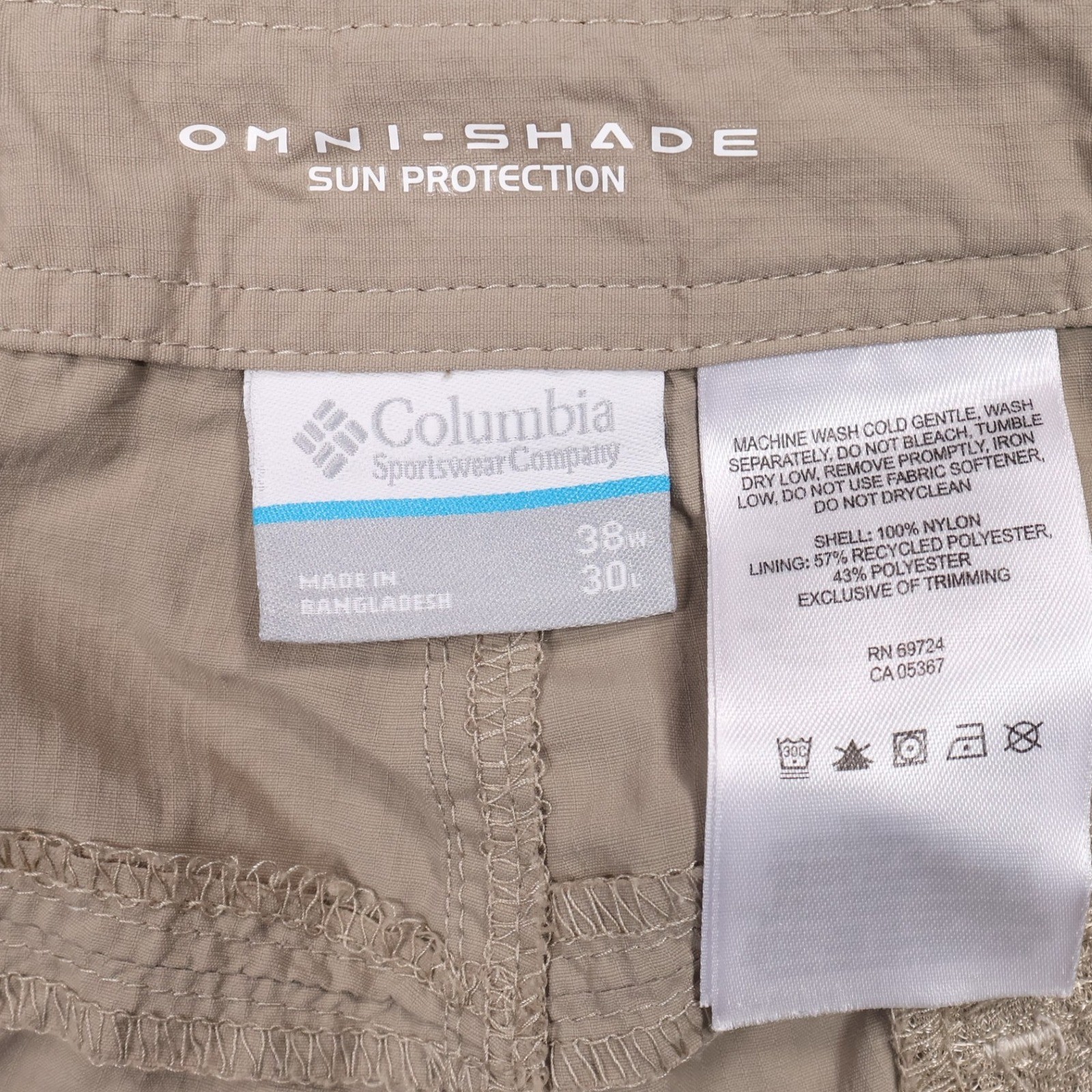Columbia Convertible Cargo Pants Shorts Omni-Shade Sun Protection 38x30 thumbnail 2