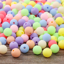 Color Beads Acrylic round Beads Pastel round Bead for DIY Necklace, Bracelet, Ea