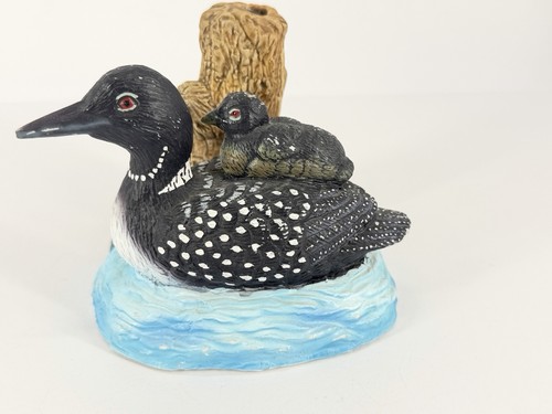 Continental Creations Loon With Baby Swimming In Water 4” High Figurine