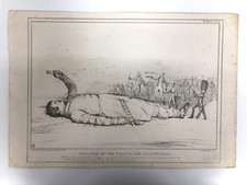 John Doyle Lithograph: GULLIVER IN THE TOILS OF THE LILLIPUTIANS 1833