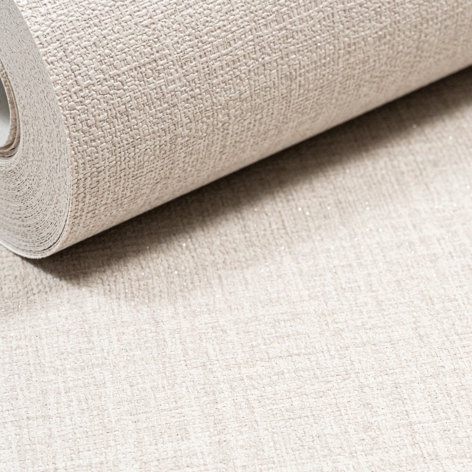 Off White Taupe Mix Wallpaper Linen Effect Glitter Textured Slightly Imperfect