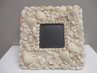 Sea Shell Encrusted Picture Frame 7.5" x 7.5" Beachy Nautical vintage handmade — photo 1